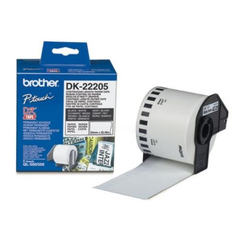 Brother Etiketter vit (DK22205), 62mm