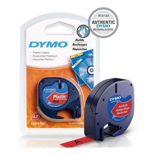 Dymo LetraTag märkband röd (91203 / S0721630)