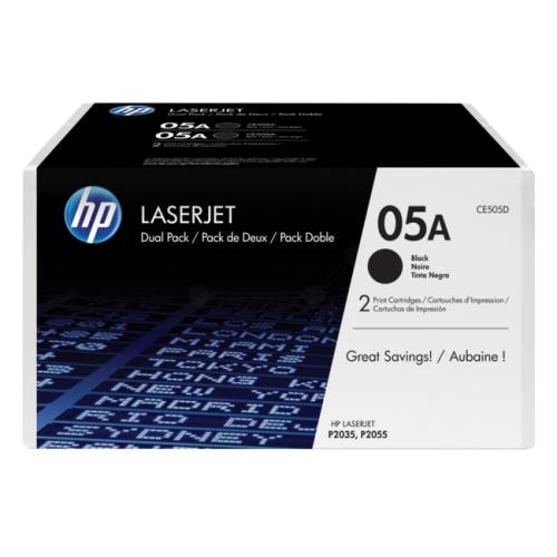 HP Toner svart (CE505D / 05A) (Tvåpack)