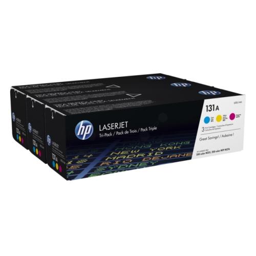 HP Toner cyan / magenta / gul (U0SL1AM / 131A) (rainbow kit)