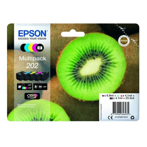 Epson Bläckpatron svart / svart foto / cyan / magenta / gul (C13T02E74010 / 202) (multipack)