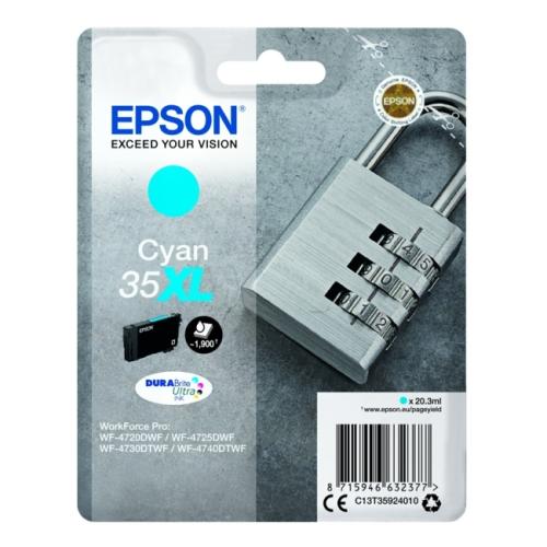 Epson Bläckpatron cyan (C13T35924010 / 35XL) (hög kapacitet)