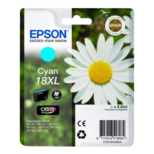 Epson Bläckpatron cyan (C13T18124012 / 18XL) (hög kapacitet)