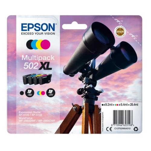 Epson Bläckpatron svart / cyan / magenta / gul (C13T02W64010 / 502XL) (multipack, hög kapacitet)