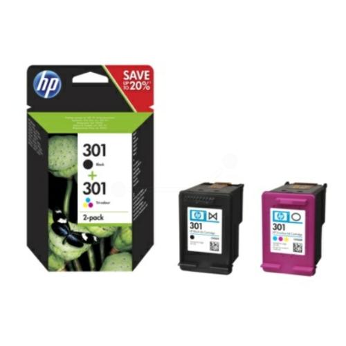 HP Bläckpatron svart / färg (N9J72AE / 301) (Tvåpack, multipack)