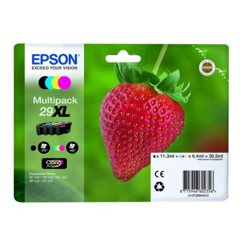 Epson Bläckpatron svart / cyan / magenta / gul (C13T29964012 / 29XL) (multipack, hög kapacitet)