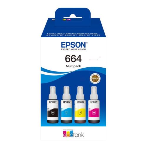 Epson Bläckpatron svart / cyan / magenta / gul (C13T664640 / 664) (multipack)