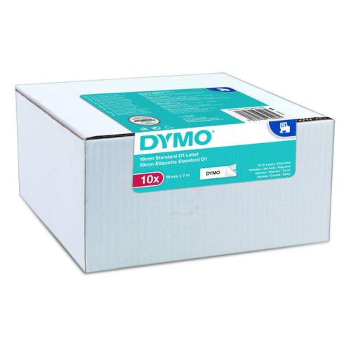 Dymo Etiketter svart på vit (2093098 / D1), 19mm