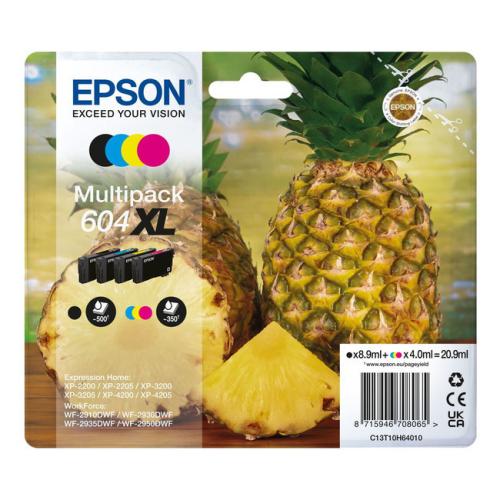 Epson Bläckpatron svart / cyan / magenta / gul (C13T10H64010 / 604XL) (multipack, hög kapacitet)