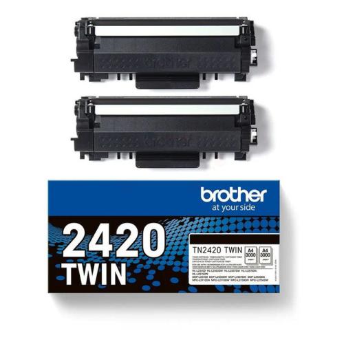 Brother Toner svart (TN2420TWIN /) (Tvåpack)