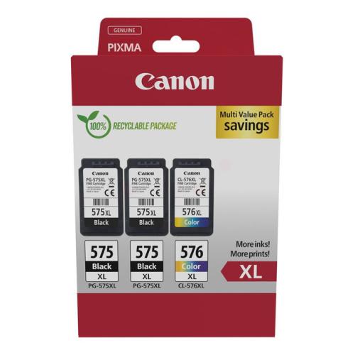 Canon Bläckpatron svart / färg (5437C004 / PG575XL+CL576XL) (multipack, hög kapacitet)