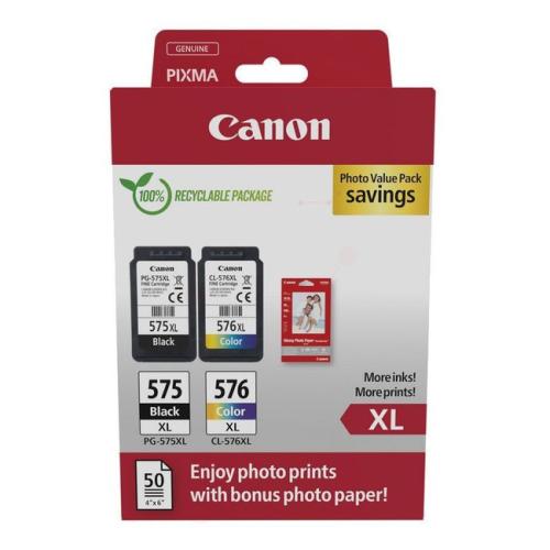 Canon Bläckpatron svart / färg (5437C006 / PG575XL+CL576XL) (Tvåpack, multipack, hög kapacitet)