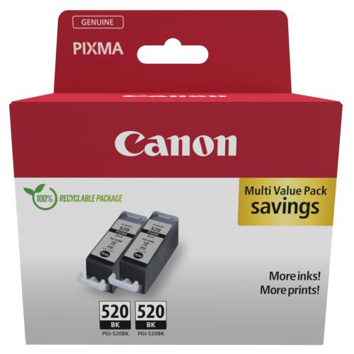 Canon Bläckpatron svart (2932B019 / PGI520PGBK) (Tvåpack)